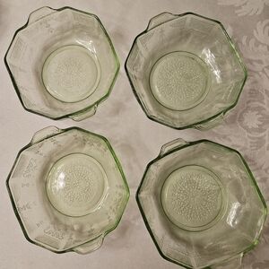 Vintage Green Glass Bowl Set